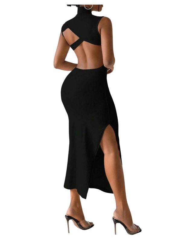 Women's Open Low Back Cut Out Maxi Dress Summer Graduation Backless Night Out Bodycon Tank Long Sundresses