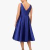 Women's Sleeveless Mid-Length Party Dress with V-Back