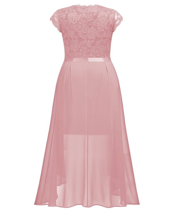 Women's Plus Size Formal Floral Retro Lace Elegant Bridesmaid Party Maxi Dress