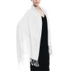 Women Large Soft Silky Pashmina Shawl Wrap Scarf in Plain Solid Colors