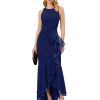 61In9rJSoL.jpg Women's Ruffle Crepe Halter Gown