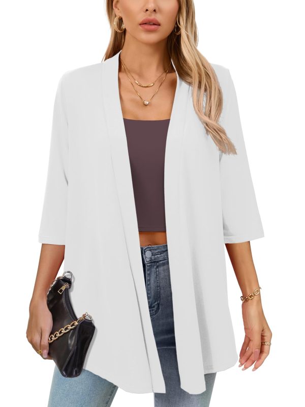 Women's Lightweight Open Front Cardigans Casual Soft Drape Spring Summer Fall Cardigan S-3XL