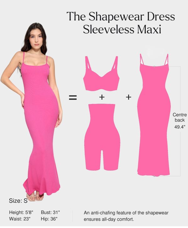 Summer Black Maxi Dress Bodycon Ribbed Cocktail Spaghetti Strap Shapewear Dresses Party Long