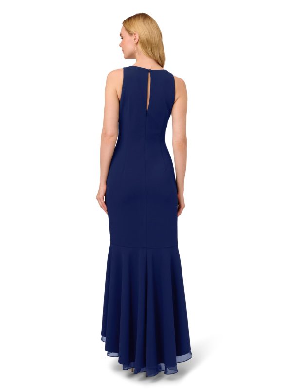 61srKYq4cUL.jpg Women's Ruffle Crepe Halter Gown
