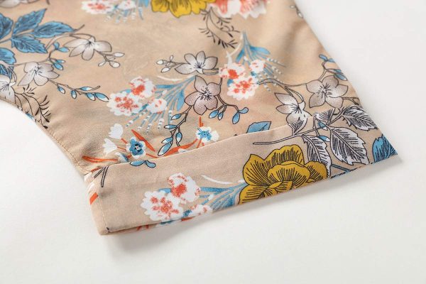 Women's Floral Print Sheer Chiffon 3/4 Bat Sleeve Casual Loose Kimono Cardigan Capes