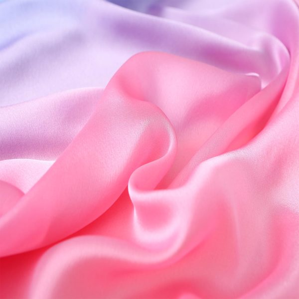 Long Silk Feeling Scarf,Smooth Gradient Scarf Stripe Lightweight Sun-proof Shawl Wrap Headscarf for Women Spring Summer