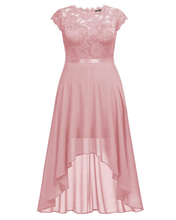 Women's Plus Size Formal Floral Retro Lace Elegant Bridesmaid Party Maxi Dress