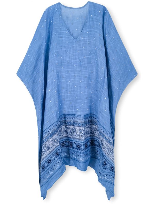 Women's Swimsuit Cover up Beach Kaftan for Bathing Suit with Floral Pattern