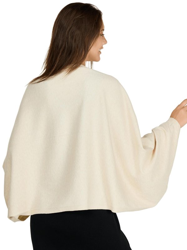Shawl Wraps For Women Soft Cashmere Feel Wrap Sweater Knitted Shawl Scarf With Sleeves