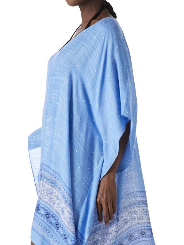Women's Swimsuit Cover up Beach Kaftan for Bathing Suit with Floral Pattern