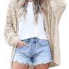 Womens Crochet Cardigan Sweater Kimonos Boho Solid Color Oversized Fall Open Front Outwear
