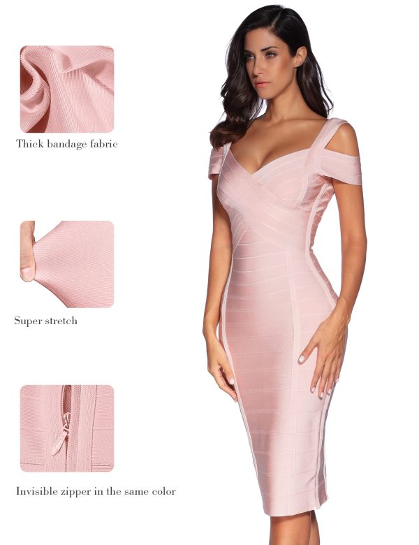 Cold Shoulder Bandage Bodycon Dress for Women Wedding Guest Dress Birthday Party Event Dress
