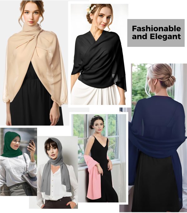 Shawls and Wraps for Evening Dresses, Chiffon Shawl Wraps for Women, Shawls for Wedding, Pashimina Bride Shawl