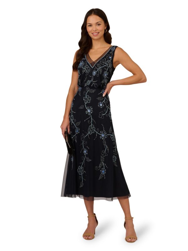 Women's Beaded Midi Dress