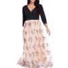 Women's Plus Size Sequin 3/4 Sleeves Evening Gown Party Long Maxi Dress
