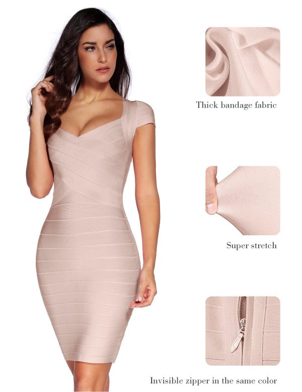 Sexy Backless Lace-up Short Prom Homecoming Dress Short Sleeve Bodycon Cocktail Party Club Dress