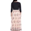 Women's Plus Size Sequin 3/4 Sleeves Evening Gown Party Long Maxi Dress