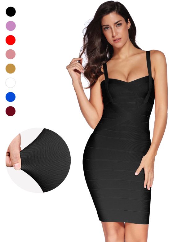 Women's Celebrity Bandage Bodycon Dress Strap Party Pencil Dress