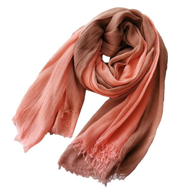 Cotton Linen Fashion Scarf,Gradient Two-tone Four Season Scarf Shawl Beach Gauze,Long Lightweight Travel scarf 75"×35"