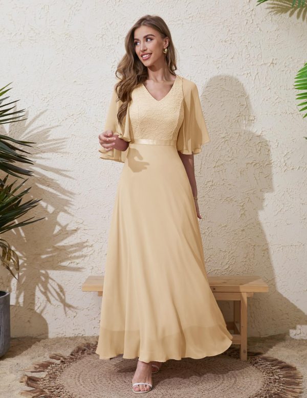 Womans Wedding Guest Formal Dress, 2025 Summer Bridesmaid Party Long Prom Church Dresses