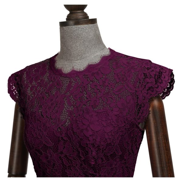 Women's Formal Floral Lace Evening Party Maxi Dress