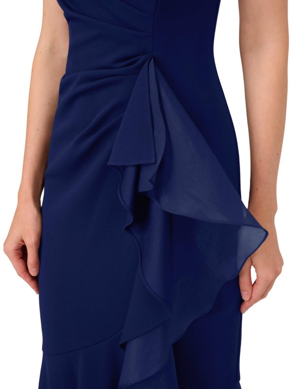 71p7cHb2duL.jpg Women's Ruffle Crepe Halter Gown