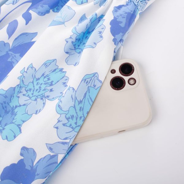 Women's 2025 Summer Maxi Dress Floral Tie Front Spaghetti Strap Casual Boho Beach Flowy Sundress with Pockets