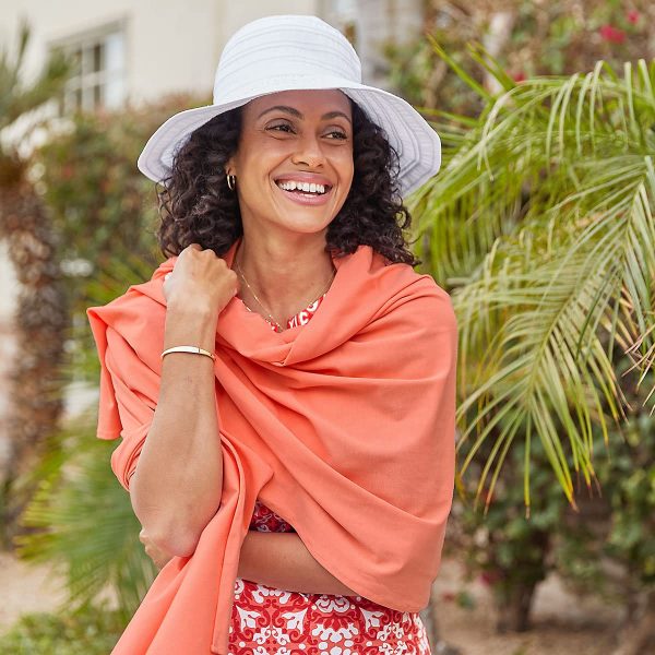 UPF 50+ Unisex Sanibel Everyday Beach Shawl, Seedling, One Size, Solid - Sun Protective
