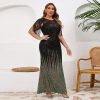 Sexy Sequin Tassel Mesh Perspective Party Cocktail Bodycon Evening Club Maxi Dress
