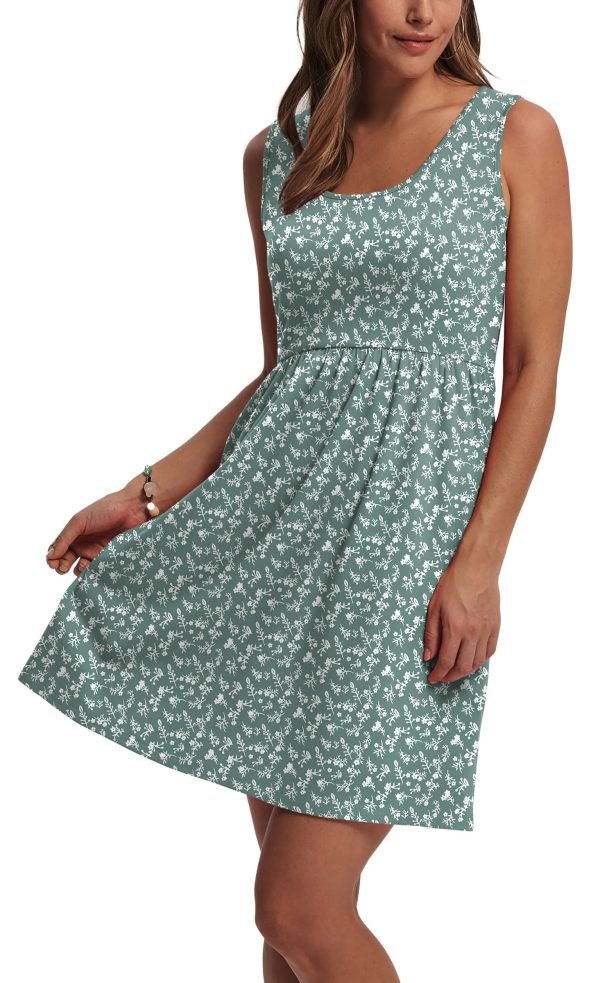 Women's Summer Dress 2025 A-Line Sleeveless Casual Sundress with Pockets Floral/Solid