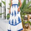Summer Dress for Women 2025 Floral Sundress Spaghetti Strap Flowy Beach Vacation Boho Maxi Dresses