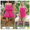 Womens 2025 Summer Romper Dress Spaghetti Strap Pleated Beach Vacation Outfit Fashion Cruise Short Jumpsuit Outfits