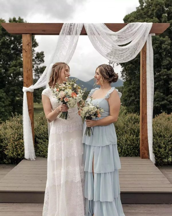 Tiered Ruffles Bridesmaid Dresses 2025 for Women Chiffon Formal Evening Dresses with Ruffles DE423