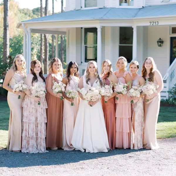 Tiered Ruffles Bridesmaid Dresses 2025 for Women Chiffon Formal Evening Dresses with Ruffles DE423