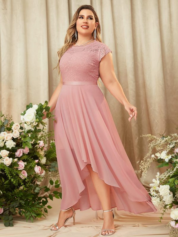 Women's Plus Size Formal Floral Retro Lace Elegant Bridesmaid Party Maxi Dress