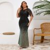 Sexy Sequin Tassel Mesh Perspective Party Cocktail Bodycon Evening Club Maxi Dress