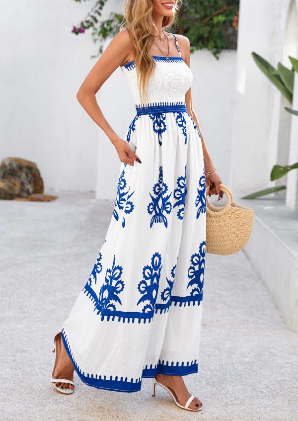 Summer Dress for Women 2025 Floral Sundress Spaghetti Strap Flowy Beach Vacation Boho Maxi Dresses