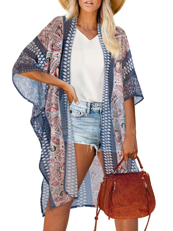 Women's Kimono Beach Cover up for Summer Bathing Suits Cardigans Casual Loose Swimwear