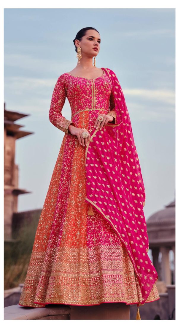 Indian/Pakistani Ethnic party wear Anarkali Style salwar kameez suit ready to wear for Women with dupatta