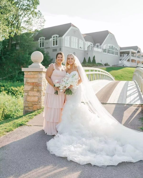 Tiered Ruffles Bridesmaid Dresses 2025 for Women Chiffon Formal Evening Dresses with Ruffles DE423