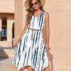 Womens Casual Dress for Summer Tank Dress Loose Flowy Beach Dress with Pockets Hankerchief Flare Midi Sundress 2025