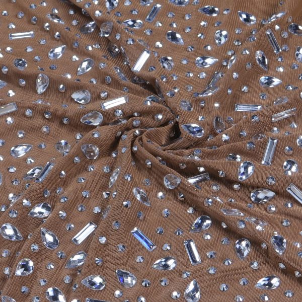 Women's Sexy Elegant Rhinestone Mesh See Through Bodycon Party Club Night Prom Dress